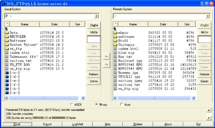 WS-FTP Screenshot